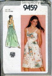 9459 SIMPLICITY 1980 STRAPPY BACK WRAP SUNDRESS PATTERN JR TEEN 9/10,11/12 CHOICE